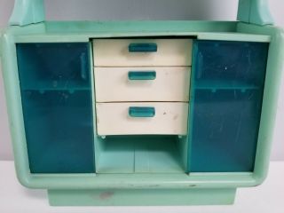 Vintage 1978 Barbie Dream House Blue Hutch Cabinet & Chair 2