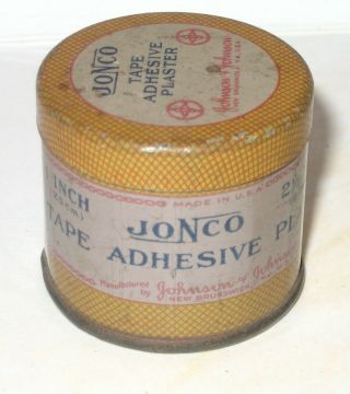 Rare Johnson & Johnson J And J Jonco Adhesive Plaster Tin Odd Large Size Early
