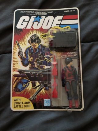 Gi Joe Cobra Anti - Armor Specialist (scrap Iron) 1983 On Card