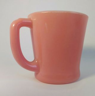 Anchor Hocking Fire King Fired On Pink Milk Glass D Handled Cup Rare
