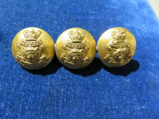 3 Rare " Nwmp " Buttons Mounted As A Brooch " North West Mounted Police