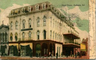 Antique Postcard Anderson Indiana " Hotel Doxey " Hat Store 1910