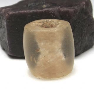 Rare Mesmerizing Ancient Crystal Rock Quartz Mali Bead 12mm X 12mm
