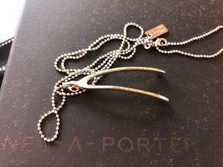 Marc Jacobs Vintage Sliver Wishbone Necklace Unisex Rare