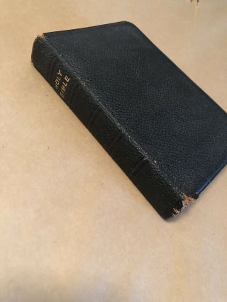 Antique 1897 Oxford Self - Pronouncing Bible Kjv Leather Printed Great Britain