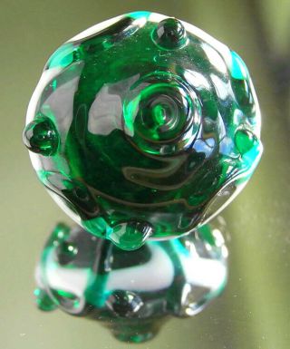 Charmstring Glass Paperweight Button (1 Pc) B305 - Antique Swirl Back