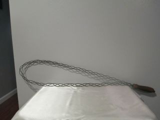 Vintage Looped Braided Wire Rug Beater With Wooden Handle 31 1/2 " Long