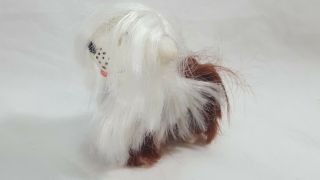 Cititoy 1989 Old English Sheep Dog 3 " Brown And White Long Hair Doll Pet Vintage
