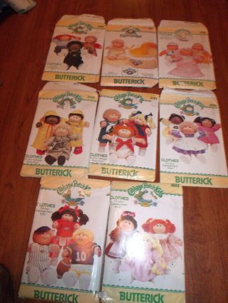 8 Vintage Butterick Cabbage Patch Kids Patterns 1980s 5 With Iron On Transfers