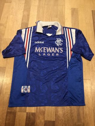 Rare Rangers 96 - 97 Classic Vintage Home Football Shirt Jersey Top Adidas