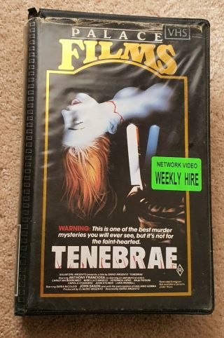 Tenebrae - Palace Films - Argento - Rare Australian Exrental Vhs
