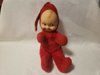 Vintage Red Plush Kewpie Doll Tagged Exclusively For Bel Air 12 "