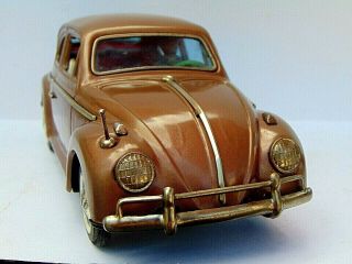rare vintage 1960 ' s JAPAN TIN TOY VW BEETLE bug BANDAI 2