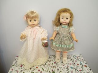 Two Sweet Vintage All Vinyl & Plastic Dressed Dolls By Effanbee,  1978