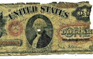 $1 (fr - 27) " United States " 1878 (legal Tender) 1878 (fr - 27) " Horseblanket " Rare