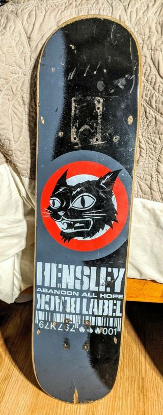 Hensley Black Label Vintage Skateboard Deck 80’s Or 90 
