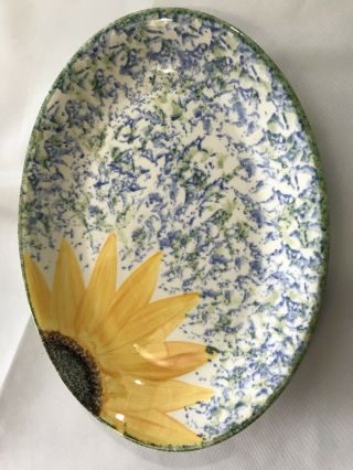 Rare Poole Pottery Vincent Sunflower England Oval Serving Dish