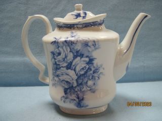 Blue Rose Teapot by I.  Godinger,  Antique Reflections 3