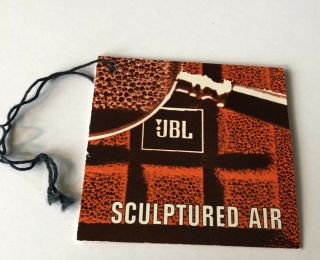 Vintage Jbl Speaker Sculptured Air Dealer Store Hang Tag