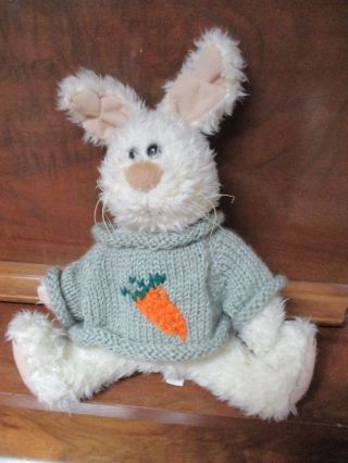Stuffed Plush 9 " Russ Easter Bunny Rabbit W/sweater,  1996 Classic Vintage - So Cute