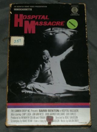 Hospital Massacre (vhs) Rare Oop Horror Slasher 80 