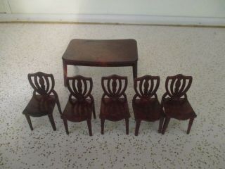 Vintage Kitchen Dining Table Chairs Dollhouse Furniture Set