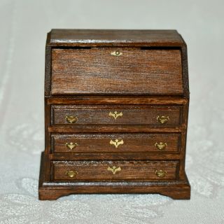 House of Miniatures 40017 CHIPPENDALE 3 - Drawer DESK Assembled Finished 1:12 2