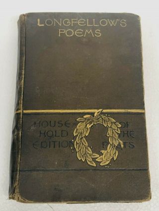 1891 Antique Longfellow Book Of Poems -