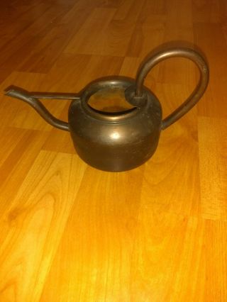 Vintage Antique Bronze Watering Can Miniature 5 " Tall 7 7/8 " Long