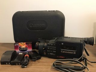 Vintage Rare Canon Canovision 8 E350a 8mm Video Camera & Recorder 1992 W/ Case