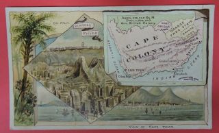 Antique Victorian Trade Card Advertising Arbuckle Coffee - View Of Cape Town