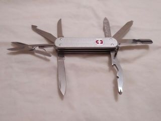 Victorinox Swiss Army Pocket Keychain Knife Small 8 Tool Silver Alox,  Rare