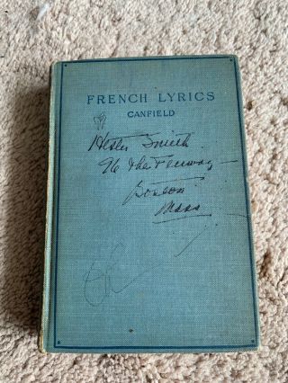 Antique French Lyrics Poetry 1923 Hardcover Book By Arthur Graves Canfield