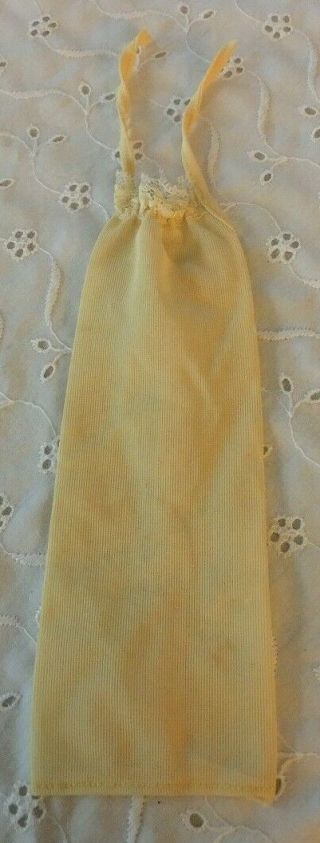 Vintage Yellow Halter White Lace Barbie Doll Nightgown Lingerie Vgc