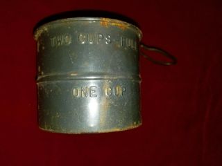 Antique Vintage Two Cup Metal Flour Sifter Depression Era
