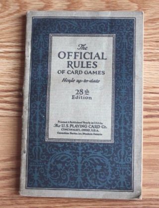 The Official Rules Of Card Games Soft Cover 1928 Antique Poker Card Room Poker
