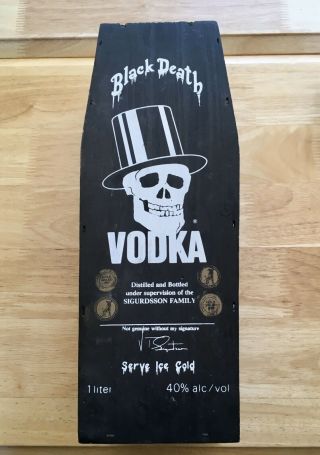 Black Death Vodka Coffin Case & Empty Bottle Collectible Slash Guns N Roses Rare