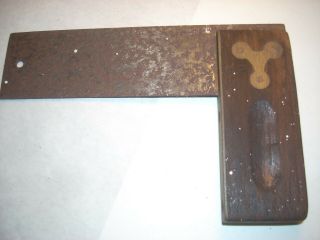Antique 1890s Stanley 6 Inch Wood And Brass Square 3