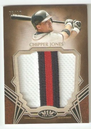 Rare Chipper Jones - Braves 2019 Topps Tier One Game - Worn Patch Card Sp 06/10