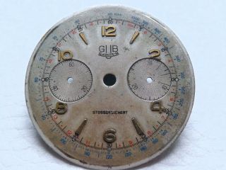 Very rare Vintage GUB GLASHUTTE Chronograph dial to Men ' s watch from 1950 ' s 2
