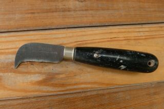 Antique Dexter Linoleum Knife 2 " Heavy Blade High Carbon Steel Wood Handle