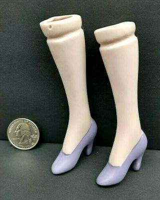 Porcelain Doll Parts Two Legs Matching W/light Purple Heels Approx 3.  5 " Long