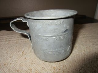 Vintage Antique Aluminum Measuring Cup 1 Cup W/riveted Handle