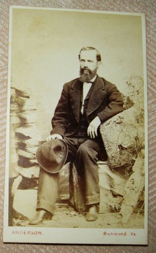 Antique Cdv Photo Of A Dapper Bearded Southern Gent Tom Boothe Richmond Virginia