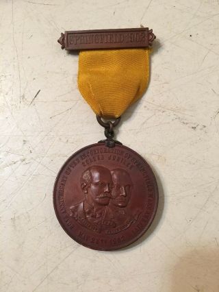 Rare Springfield Ma 1902 Ribbon & Medal Golden Jubilee 50th Anniversary City