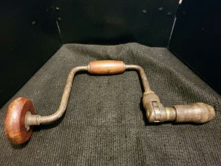 Antique Vintage Old Hand Brace/drill With Auger Bit Factory Edge.