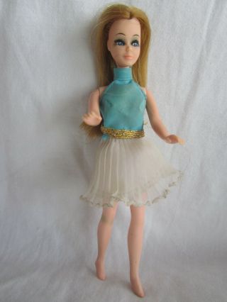 Vintage Blonde Topper Dawn Doll - Blonde - Turquoise Top - Pleated Skirt Dress