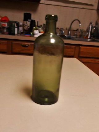 Antique Bitter Bottle Ungars Ofner Bitter Wasser Light Olive Green Blob Top