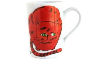 Andy Warhol Foundation Rare 1995 Red Cat Sam Coffee Mug By Konitz Of Germany Vtg