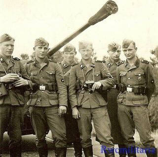 Rare German Elite Waffen Troops On Road W/ 3.  7cm Flak Gun; Russia 1941